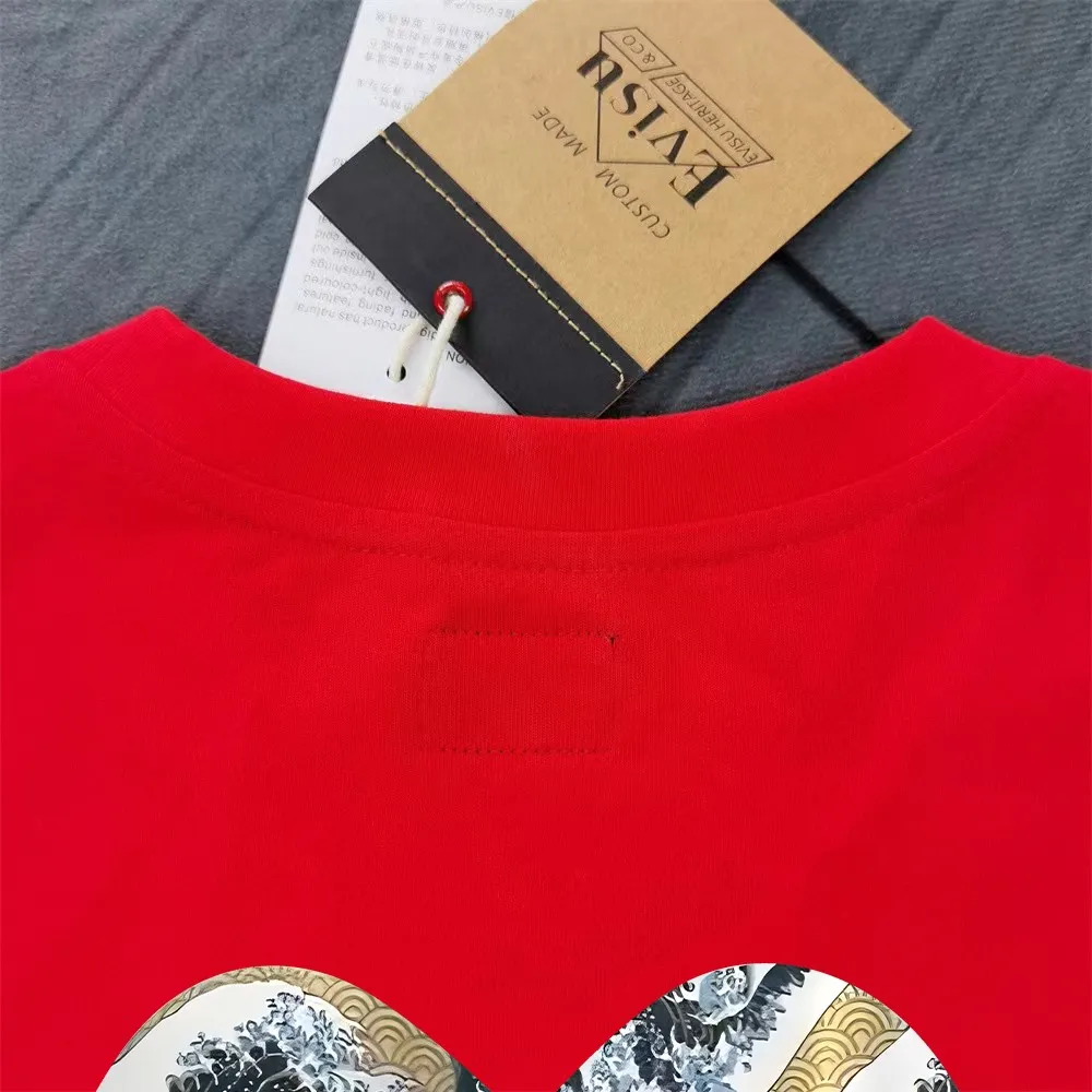 Evisu 2025New Arrival T ⚠ Quality⚠ Same Style T 。 ，Black S-XXL，White S-XXL，Gray M-XXL，Red S-XXL， Red M-XXL